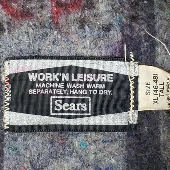 Vintage Sears Leisure Chore Blanket Lined Work Coat Jacket XLT 46/48 True Vtg - Picture 8 of 11